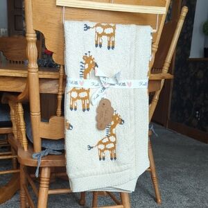 NWT Made In India Giraffe 100% Cotton Knit Baby Blanket